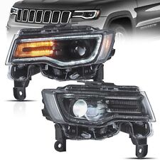 Vland Full Led Headlights For 2014-2022 Jeep Grand Cherokee Blue Drl Startup