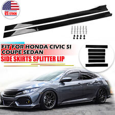 78.7 Side Skirts Extensions Splitter Lip Gloss Black For Honda Civic Si Ex Lx