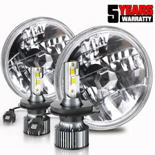 2x 7 Inch Round Led Hilo Beam Headlights Chrome For Ford F100 F150 F250 Truck