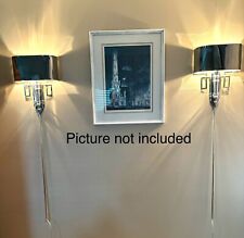 Set Of 2 Beautiful Nickel Finish Wall Lampsconce Art Deco Style