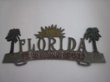 Vintage Florida Advertising License Plate Topper Old Sun