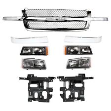 Grille Assembly Kit For 2003-2006 Chevrolet Silverado 1500 2500 Hd Headlight