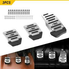 3x Silver Non-slip Manual Gas Brake Foot Pedal Pad Covers Car Part Ship For Free
