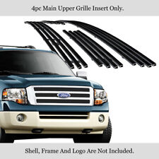 Fits 2007-2014 Ford Expedition Main Upper Stainless Steel Black Billet Grille