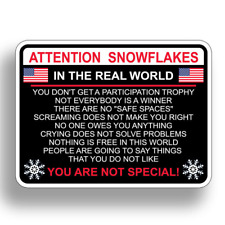 Attention Snowflake Funny Political Trump Car Truck Window Decal Vinyl Sticker