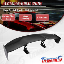 Universal 57 Gt Adjustable Trunk Rear Spoiler Wing Abs Carbon Fiber Look Style