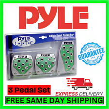 Pyle Green Indiglo Manual Sport Pedals Non-slip Gas Brake Pad Cover Car Antislip