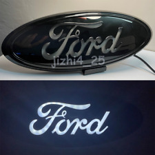 9 Inch White Led Static Light Emblem Badge For Ford Truck Oval Black Housing