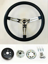 1969-1994 Chevelle Impala Nova Black Foam On Chrome 15 Steering Wheel Ss Cap