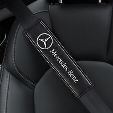 2pcs New Car Seat Belt Genuine Leather Shoulder Guard Cushion For Mercedes-benz