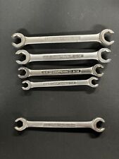 5 Pc Craftsman Sae Flare Nut Line Wrench Set -vv- And -v Usa 38 - 34