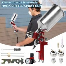 Automotive Spray Gun Gravity Feed Paint Air Sprayer Hvlp Car Kit Tool 3 Nozzle