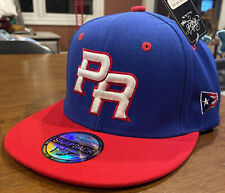 Puerto Rico Pr Snap Back Hat Bluered Cap Gorra W Pr Flag Embroidered On Side