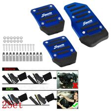 3pcs Universal Nonslip Manual Transmission Brake Foot Pedal Pad Cover Blue 2set