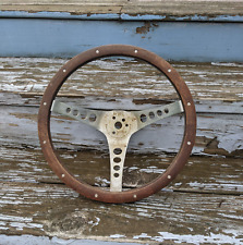 Vtg The 500 Superior Performance Products Wooden Steering Wheel Brown Flat