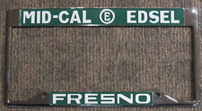 New Fresno Mid-cal Edsel License Plate Frame Embossed Metal Deco Cool Chrome