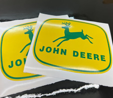 Two John Deere Classic 4-leg Deer Vinyl Stickers Decals 5.75x4.5 Tractor