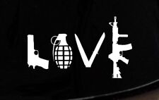 Love With Guns Car Decal Sticker Grenade Hand Gun Window Vinyl Sticker Truck
