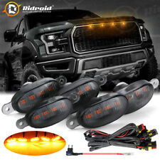 5x Amber Led Front Grille Grill Running Lights Smoked For Ford F150 Raptor Style