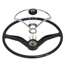 Steering Wheel W Horn Button Ring For Vw Volkswagen Beetle 1955-1965 Black