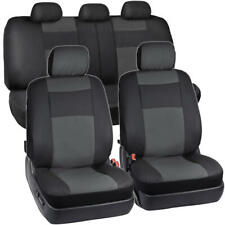 Synthetic Leather Car Seat Covers - Blackcharcoal Gray Full Set Protection