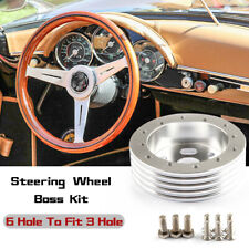 Polished 1hub Kit For 6 Hole Steering Wheel To Grant 3 Hole Adapter Boss