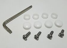 Bmw Security Anti Theft Auto License Plate Screws Stainless Bolts White Caps Wr