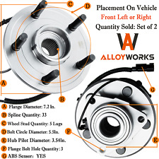 Pair Front Wheel Hub Bearings For 2006-2009 Dodge Ram 1500 3.7l 4.7l 5.7l 8.3l