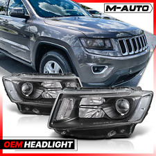 Pair Lr Black Clear Projector Headlight Lamp For 2014-2016 Jeep Grand Cherokee