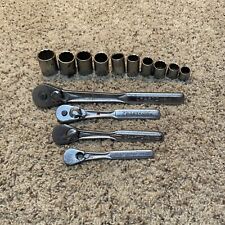 4 Vintage Craftsman Quick Release Drive Ratchets 10 Pc Socket Lot See Pictures