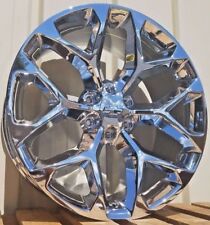 22 Chrome Chevy Snowflake Wheels Ck156 2000-23 Silverado Rims 1500 Tahoe Gmc