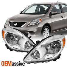 For 2012-2014 Nissan Versa Sedan Halogen Type Headlight Oe Style Chrome Pairset