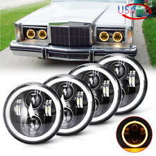 4pcs 5-34 5.75 Led Headlight Hilo Beam Drl Angel Eye For Lincoln Continental