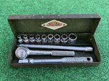 Vintage Sk Tools 14 Socket Ratchet Set 409704096240053 - 12 Pcs