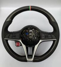 Leather Cover Carbon Fiber Steering Wheel For Alfa Romeo Giulia Stelvio2017-2019