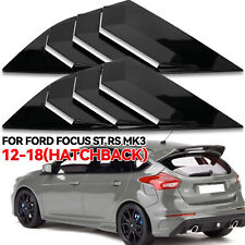 Black Gloss Window Louver Rear Side Vent Cover For Ford Focus St Rs 2012-18 Mk3