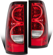 Pair Rear Tail Lights W Red Lens For 2003-06 Chevy Silverado 1500 2500 3500 Hd