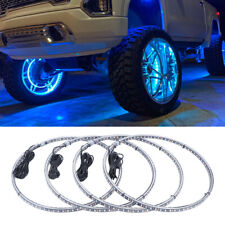 17.5 Rgb Chasing Flow Double Row Led Wheel Ring Rim Lights For Truck Car Set
