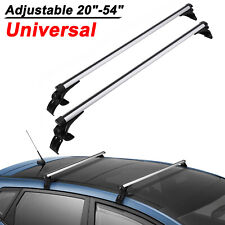 54 Universal Roof Rack Luggage Carrier Cross Bar For Car Suv W Raised Rails Us