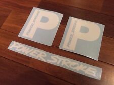 Powerstroke White Stickers Set Of Two 2 Diesel Truck Decal Vinyl With Extra
