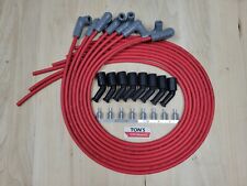 42 Msd 8.5mm Lsx Ls1 Universal Unassembled 90 Degree Spark Plug Boots Wires Red