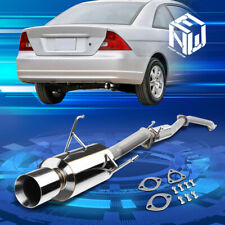 For 01-05 Honda Civic Ex Gx 1.7l I4 4 Muffler Rolled Tip Catback Exhaust System