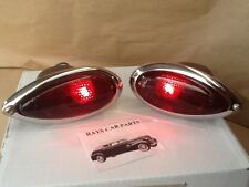 New Replacement 1939 39 38 Ford Tear Drop Tail Light Assemblies With Red Lens 