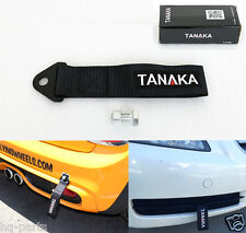 Tanaka High Strength Universal Black Racing Sports Tow Strap Tow Hook