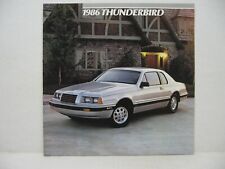 1986 Ford Thunderbird Elan Turbo Coupe Car Dealer Sales Brochure Catalog