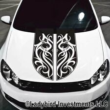 Tribal Scroll Rally Hood Stripes Decal - Universal Fits Most Cars And Trucks