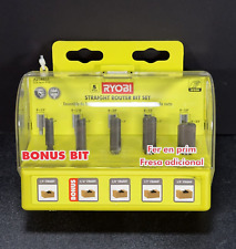 New Sealed Ryobi A25rs51 Straight Router Bit Set 4-piece Power Tools Bits