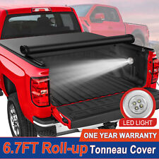 6.7ft Roll Up Soft Tonneau Cover For 2016-2021 Nissan Titan Truck Bed Waterproof