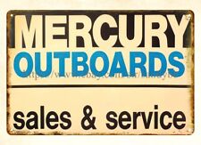 Mercury Outboards Motor Sales Service Metal Tin Sign Cafe Tavern Plaque