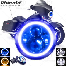 7 Led Motorcycle Headlight Projector Halo Drl For Harley-davidson Honda Yamaha